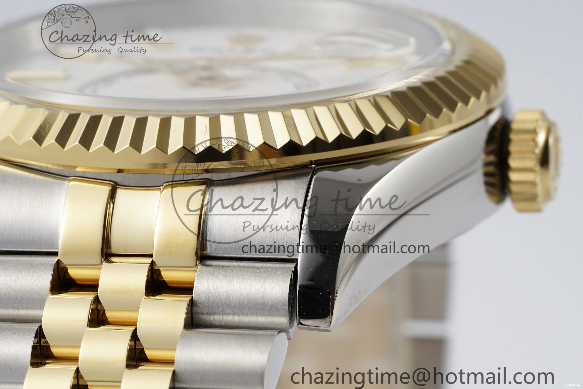 SS Jubilee on SS Best Noob Skydweller Dial White YG Edition A23J Bracelet YG 1230